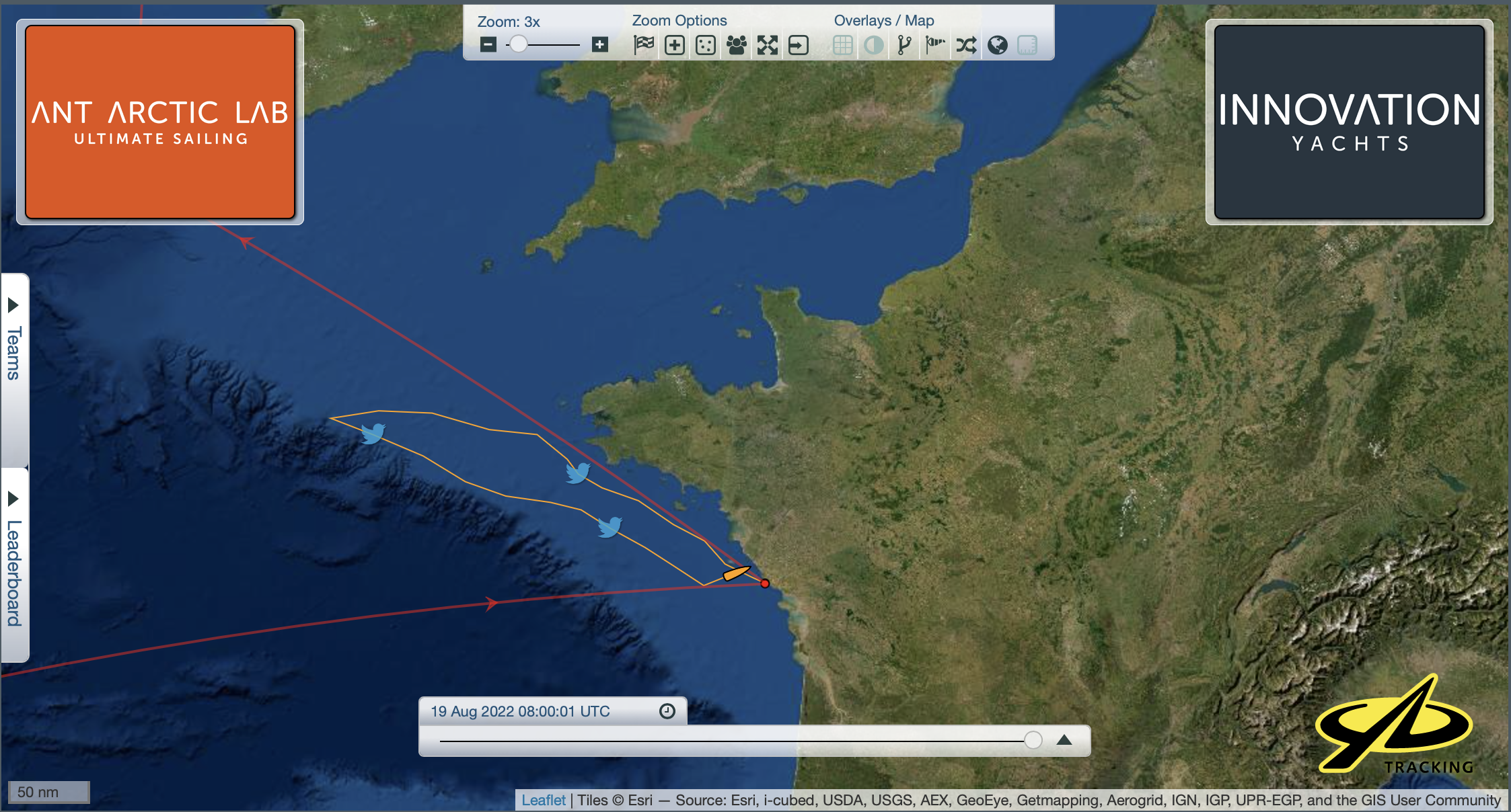Online tracking of Norbert's route