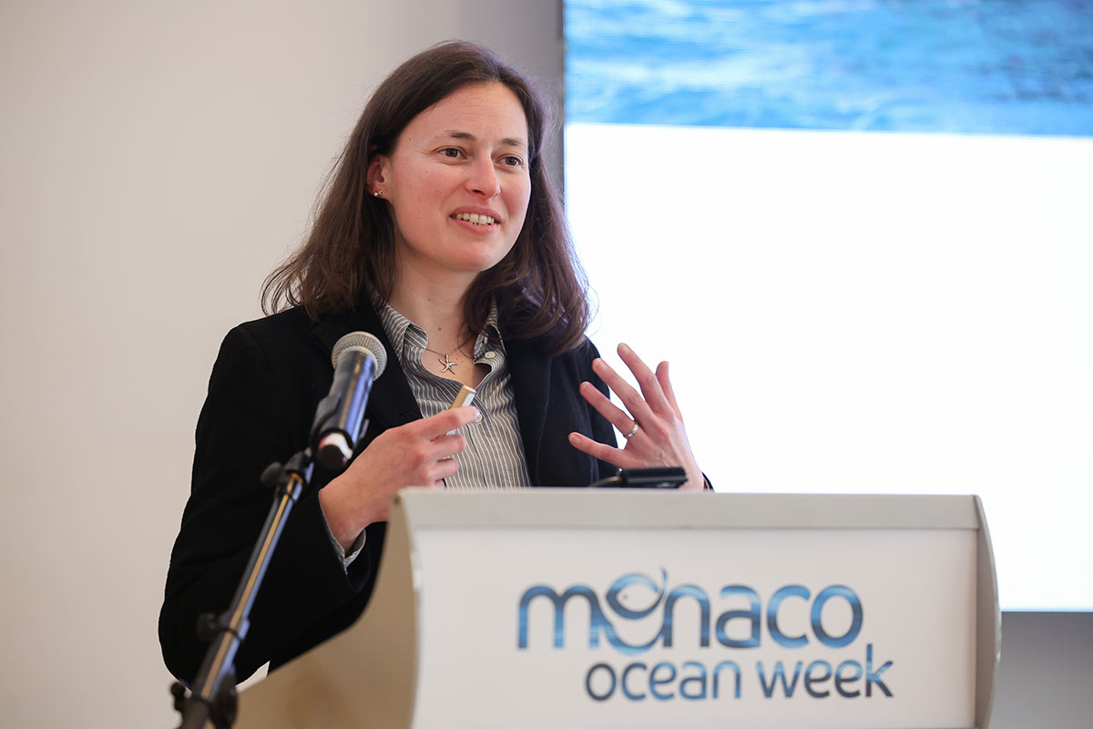 Marion speaking at the Monaco Ocean Week