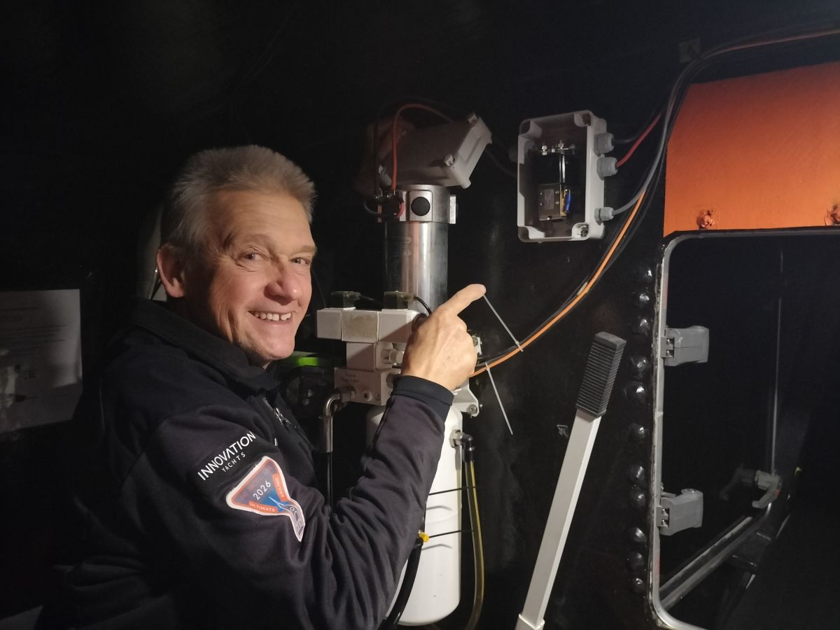 Norbert pointing out the electric box