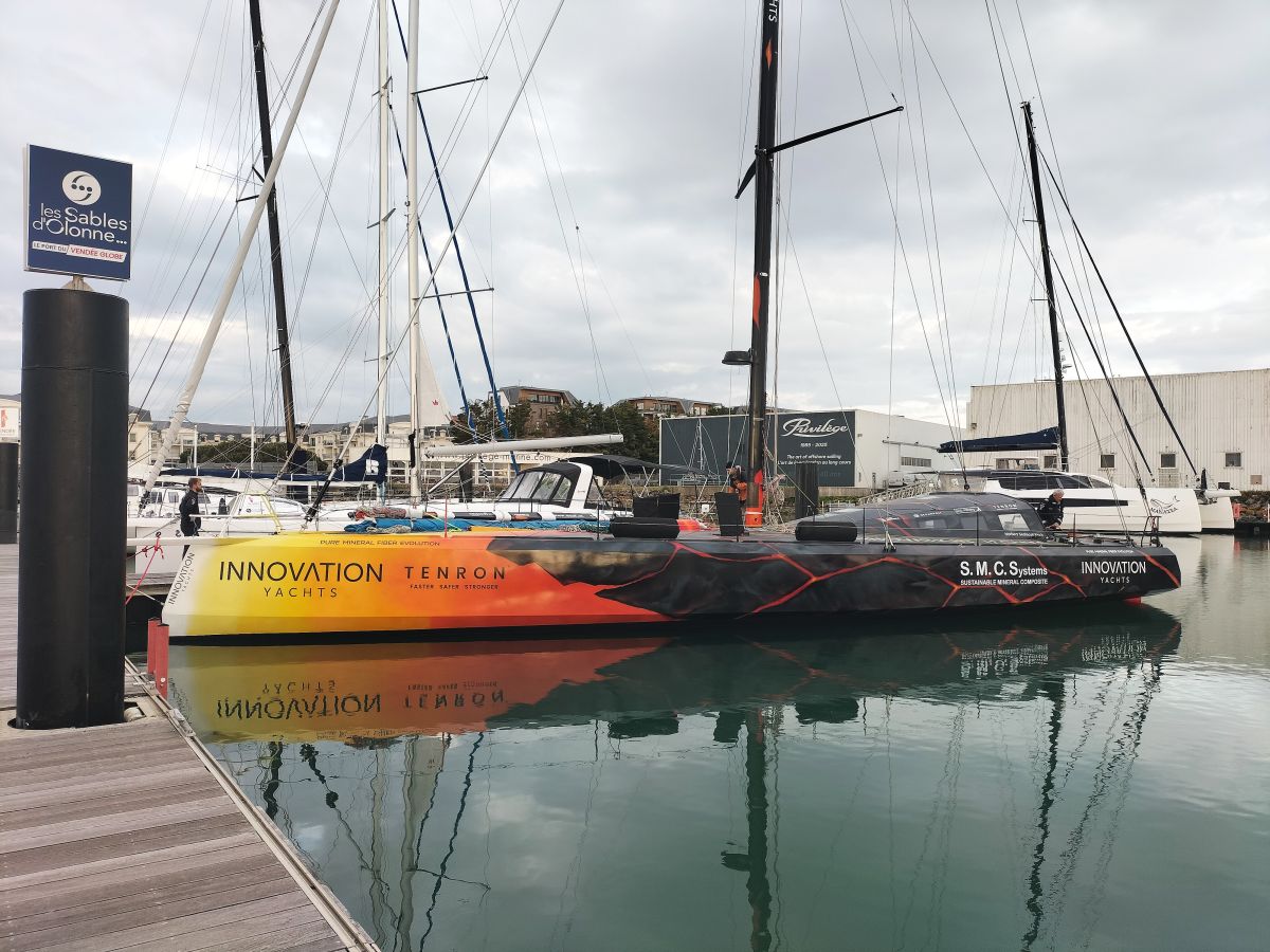 The Open60AAL at the Vendee Globe pontoon in Port Olona, Les Sables d'Olonne - ANT ARCTIC LAB
